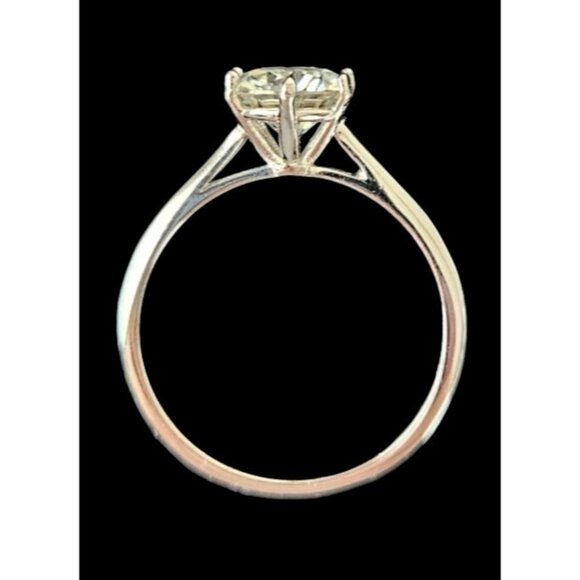 Sterling Silver Solitaire Moissanite Ring With Certification Elegant Engagement - Picture 2 of 7